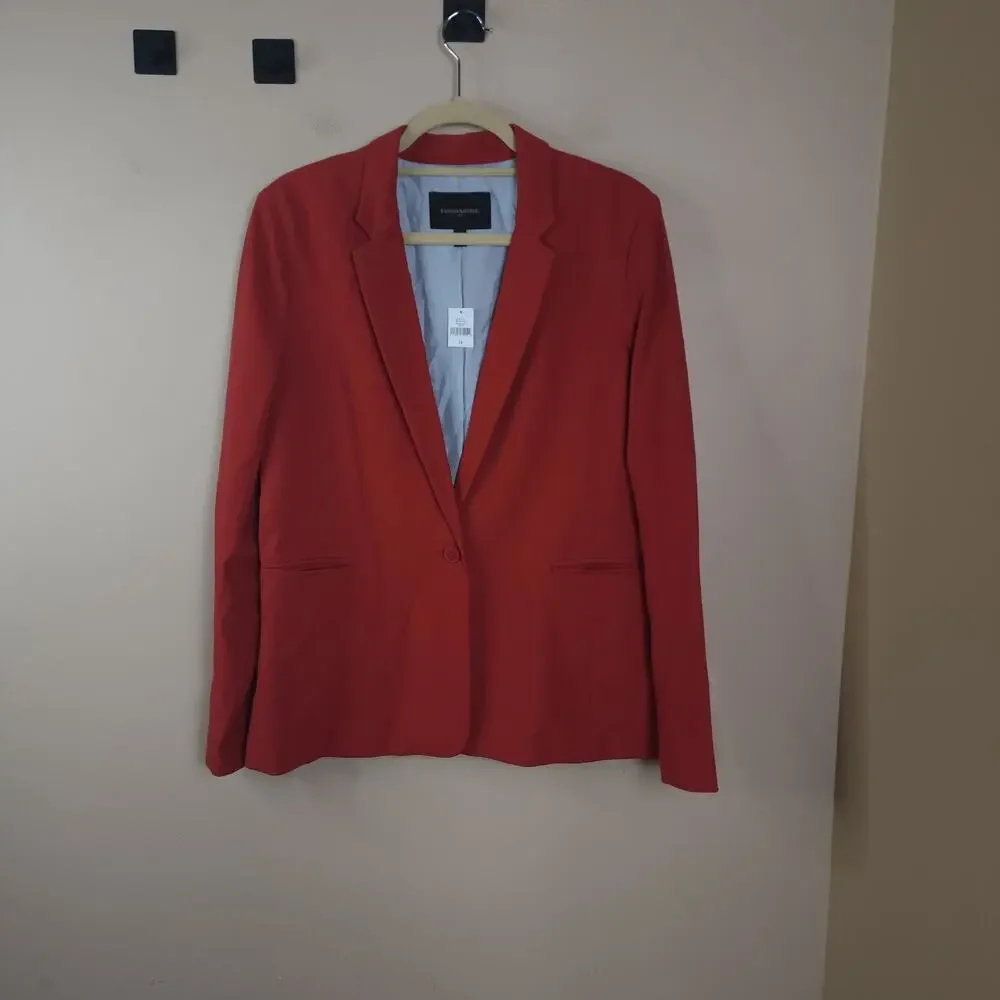Banana Republic Burnt Orange One Button Closure Boyfriend Blazer Size 12 - Picture 1 of 11